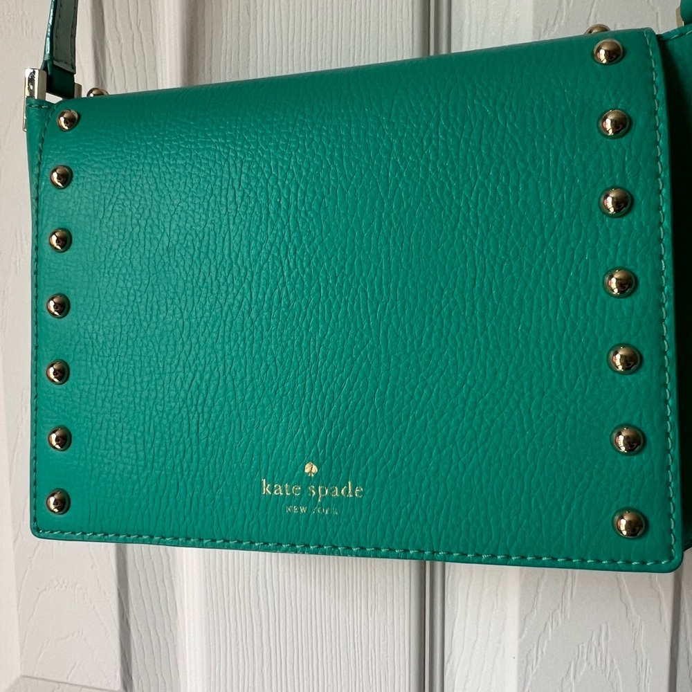 Kate Spade Green Crossbody Bag with Silver Accents